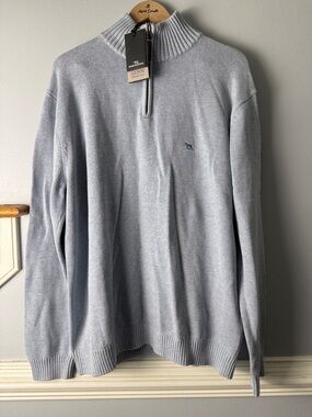 Rodd & Gunn Light Blue Half-Zip Mock Neck Sweater